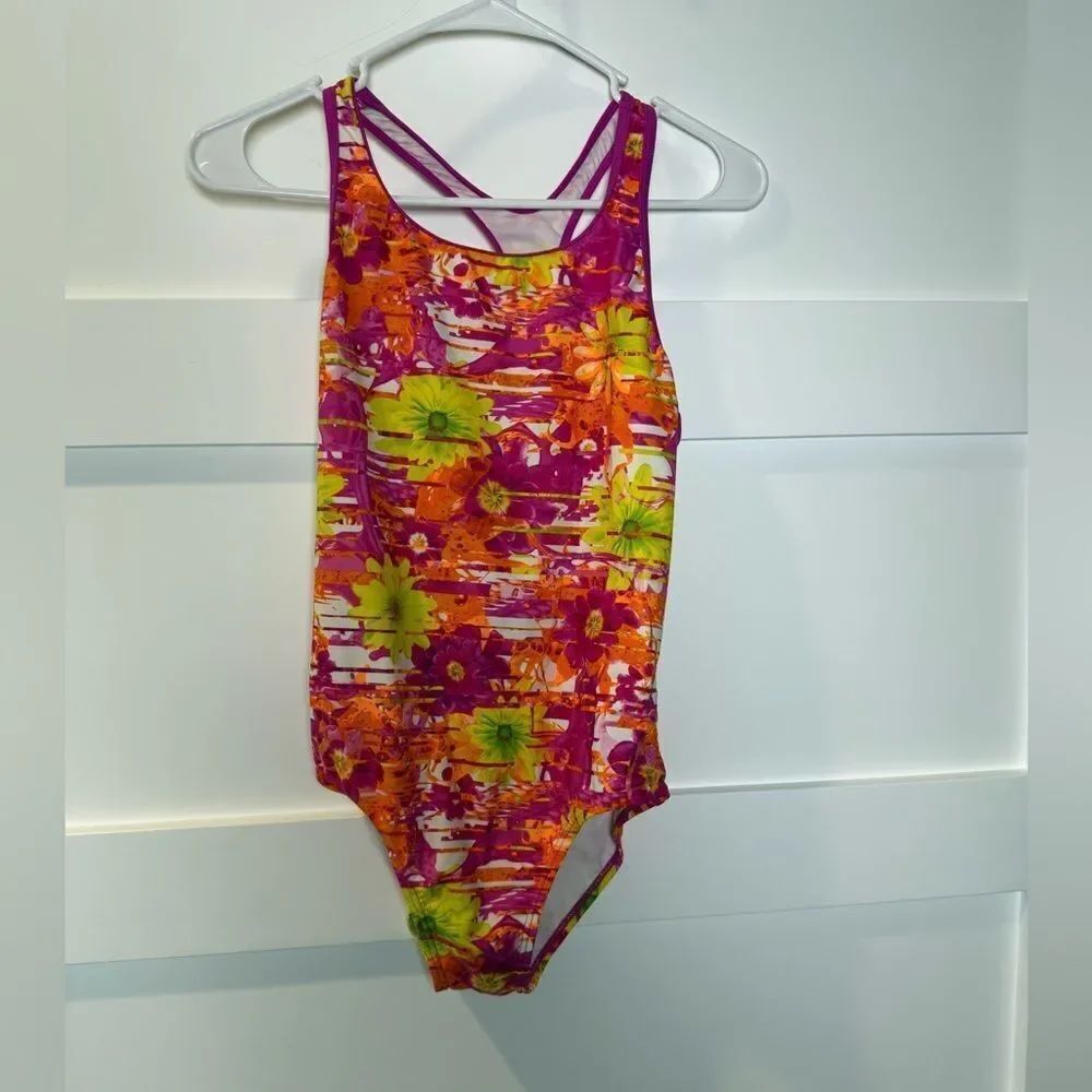 Speedo Bright Floral Kids Swimwear size 16